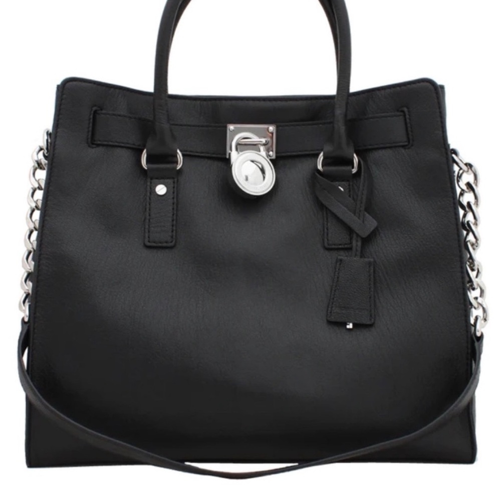 Michael Kors Black Tote with Silver Accents